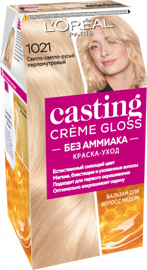 Краска-уход для волос стойкая «Casting Creme Gloss» без аммиака, оттенок 1021 Светло-светло-русый перламутровый