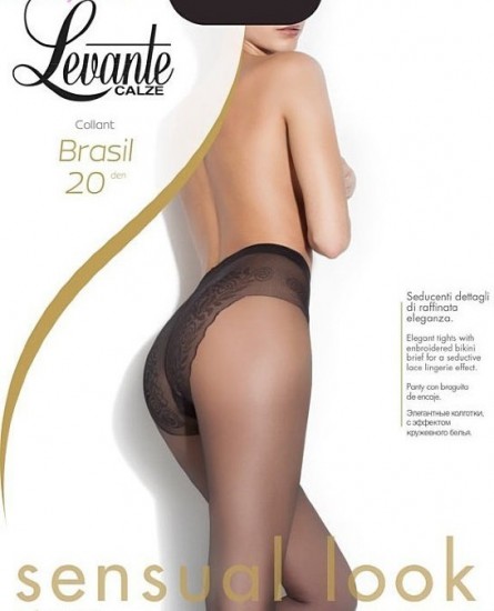 Колготки с ажурными трусиками «BRASIL» (moka, 20 DEN)