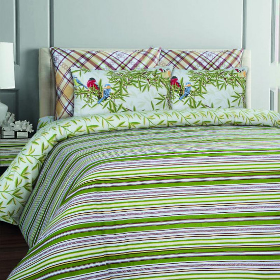 Комплект постельного белья «Stripe green» (арт. 552205/77, 2 спальный, бязь-люкс, 2 наволочки 50х70)