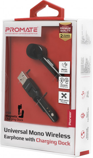 Гарнитура беспроводная Promate Pioneer c USB адаптером для зарядки