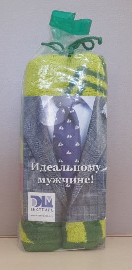 Полотенце махровое пестротканое «Победителю» (ДМ-люкс, 50х100), в тубусе ПВХ с открыткой