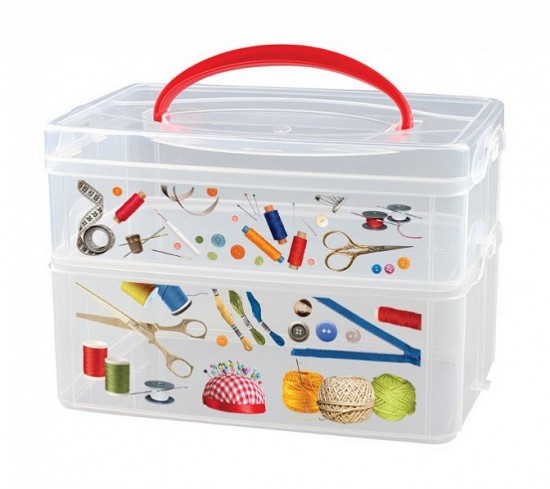 Коробка «Multi Box», универсальная, с ручкой и декором, 2 секции