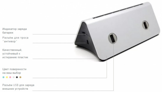 Аккумулятор внешний Power bank menu 13000 mAh (серебристый)