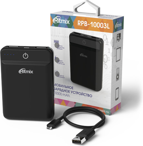 Аккумулятор внешний Ritmix RPB-10003L 10000 mah (черный)