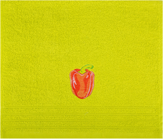 Полотенце махровое «Перец» с вышивкой (лаймовый, 40×70 см)