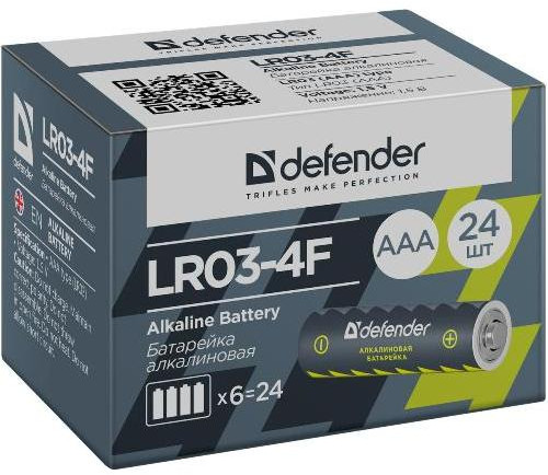 Батарея LR03 AAA «Defender» Alkaline LR03-4F