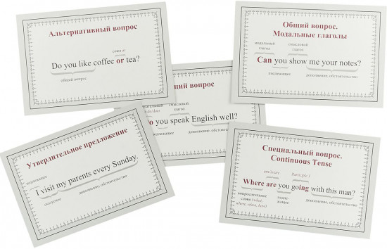 Speak English! Порядок слов в предложении: утверждение, отрицание, восклицание, вопрос (29 карточек)