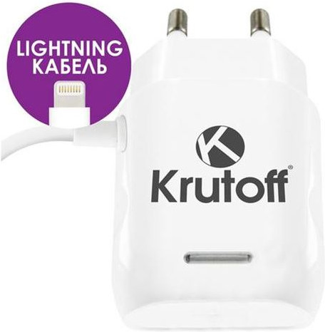 Зарядное устройство Krutoff CH-10 со встроенным кабелем Lightning