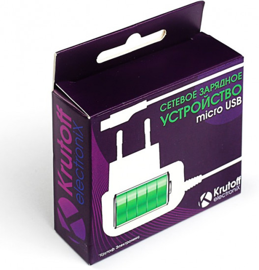 Зарядное устройство Krutoff Micro USB со встроенным кабелем