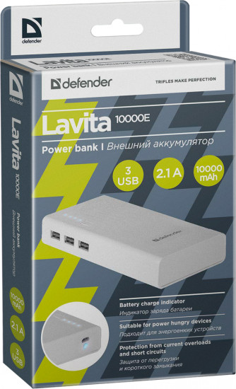 Аккумулятор внешний Defender Lavita 10000 mAh