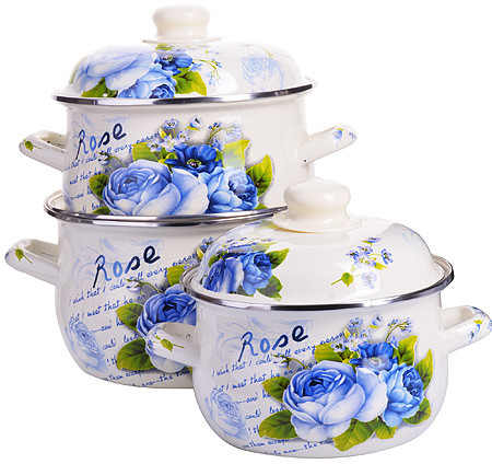 Набор кастрюль с крышкой «Эмаль» — Купить за 5 986 тг.